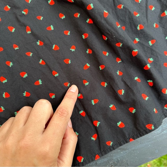 Madewell 0 spaghetti strap strawberry dress scalloped hem cotton summer date - Picture 7 of 7